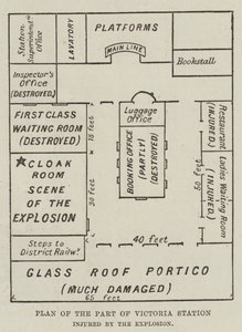 Plan de la partie de la gare Victoria endommagée par l