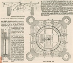 Plan de la tour Victoria, Palais de Westminster, Londres