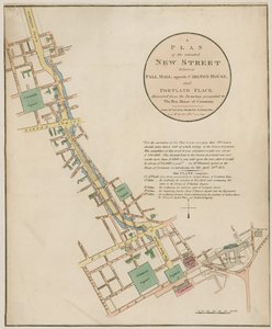 Plan de la nouvelle rue prévue (Regent Street) entre Pall Mall et Portland Place - English School