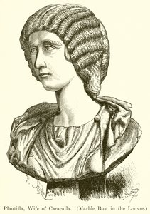 Plautilla, épouse de Caracalla. (Buste en marbre au Louvre) (gravure) - English School