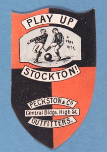 Jouez Stockton! Peckston et Co. Outfitters. Central Bldgs, High St.