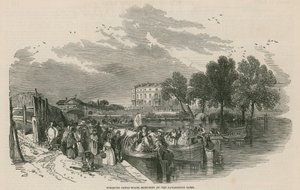 Bateaux de plaisance sur le canal, esquissés au bassin de Paddington, canal de Regent, Londres - English School