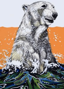 Ours polaire (gouache sur papier) - English School