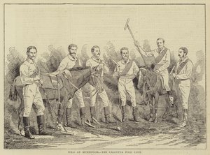 Polo à Munnipoor, le club de polo de Calcutta (gravure) - English School
