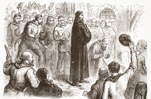 Manifestation populaire à Lambeth Palace en faveur de Wicliffe, illustration de L