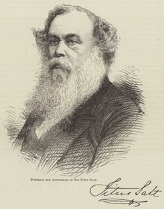 Portrait et autographe de Sir Titus Salt - English School