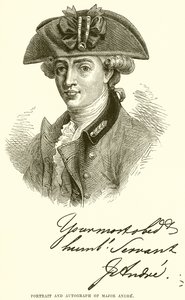 Portrait et autographe du major Andre - English School