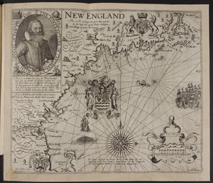 Portrait du capitaine John Smith. Une image de la côte de la Nouvelle-Angleterre, dans 