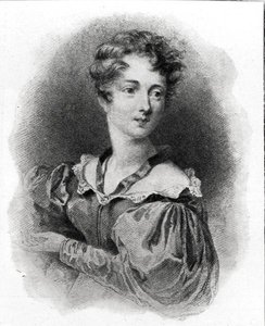 Portrait de Lady Caroline Lamb (née en 1785) (lithographie) (photo n/b) - English School