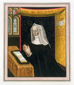 Portrait de Margaret Beaufort, comtesse de Richmond et Derby (1443-1509), fondatrice du St. Johns College, Cambridge, de The History of Cambridge, pub. par R. Ackermann, 1815
