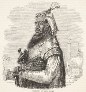 Portrait de Nana Sahib, illustration de Cassells Illustrated History of England - English School