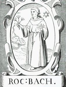 Portrait de Roger Bacon (vers 1220-92), illustration de Science et Littérature au Moyen Âge et à la Renaissance, écrit et gravé par Paul Lacroix, 1878