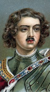 Portrait de Pierre le Grand, Pierre Ier ou Piotr Alexeïevitch Romanov - Pierre Ier le Grand - De la série « Leaders of Men » - Chromolithographie - École anglaise, 20e siècle
