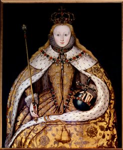 Portrait de la reine Élisabeth I en robe de couronnement - English School