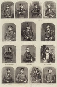 Portraits du capitaine Sir John Franklin et de son équipage - English School