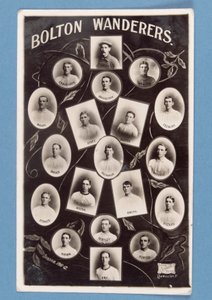 Carte postale des joueurs de Bolton Wanderers FC, saison 1911-12 - English School