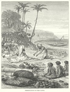 Présentation du canoë (gravure) - English School