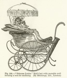 Voiturette de la princesse Louise avec puits mobile formant un lit pour s