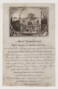 Libraire et maître de dessin, Archibald Robertson, carte de visite - English School