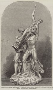 Sculpture primée par M. Adams, "Oreste et Pylade emportant la statue de Diane de Taurica Chersonesus"