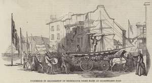 Procession en célébration de Teignmouth devenant un port indépendant (gravure) - English School