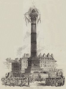 Proclamation de la République, à la colonne de Juillet (gravure) - English School