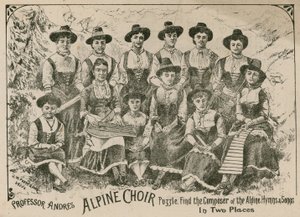 Professeur Andre, puzzle du Chœur Alpin : trouvez le compositeur des Hymnes et Chansons Alpines en deux endroits - English School