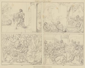 Esquisses du professeur Retzsch de Macbeth (gravure) - English School
