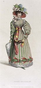 Robe de promenade, planche de mode du Repository of Arts d