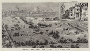 Nouveau parc proposé pour Vauxhall et Lambeth (gravure) - English School