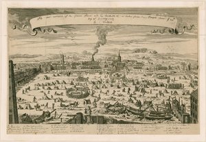 Vue de la Tamise gelée, prise des escaliers du Temple le 20 janvier 1715-16 - English School
