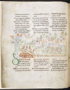Psaume 6 du Psautier Harley, Harley MS 603 f.3v - English School
