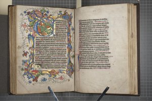 Psautier avec calendrier Sarum, Fol 72 verso fol 73 recto, vers 1425-75 - English School