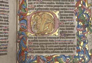 Psautier avec calendrier Sarum, Fol 84 recto, détail, c.1425-75