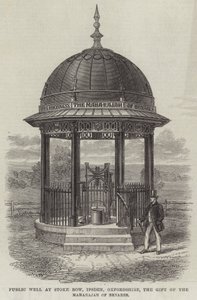 Puits public à Stoke Row, Ipsden, Oxfordshire, don du Maharajah de Bénarès (gravure)