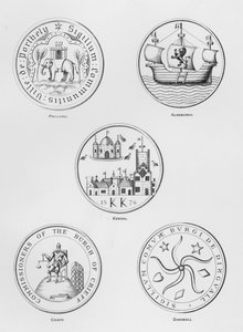 Armoiries publiques : Pwllheli ; Aldeburgh ; Kendal ; Crieff ; Dingwall (gravure)
