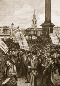 Réunion publique à Trafalgar Square en commémoration du Bloody Sunday, 1892, illustration de Cassells Illustrated History of England