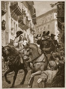Réception publique du prince Charles à Madrid, illustration de Cassells Illustrated History of England
