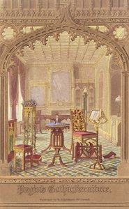 Mobilier gothique de Pugin, par Augustus Charles Pugin (1762-1832), publié par R. Ackermann, 1827 - English School