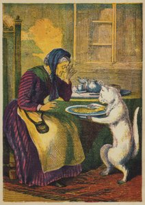 Le Chat Apporte du Poisson (lithographie en couleur)