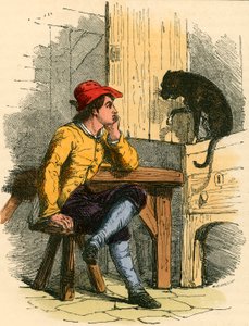 Le chat réconforte son maître
