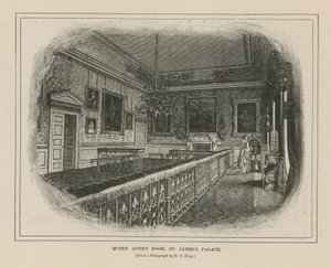 La chambre de la reine Anne au palais de St James - English School