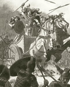 La reine Boadicée dans son char - English School