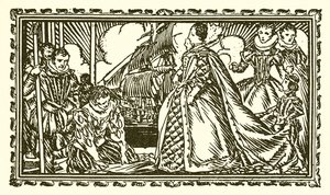 Reine Élisabeth I et Sir Walter Raleigh - English School