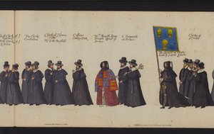 Procession funéraire de la reine Elizabeth I (gravure en couleur)