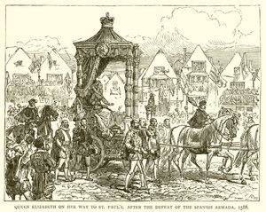 La Reine Élisabeth en route vers St. Paul après la défaite de l