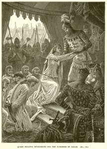 La reine Philippa intercédant pour les bourgeois de Calais - English School