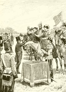 La reine Victoria présidant à la première distribution de la croix de Victoria - English School