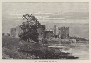 Château de Raby, vue latérale depuis le lac - English School