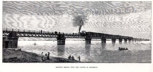 Pont ferroviaire sur le Gange à Rajghaut